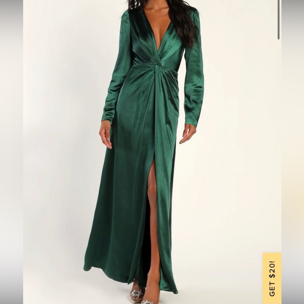 Lulus emerald green bridesmaid dress